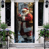 Aperturee - Aperturee Santa Claus Delivering Gifts Christmas Door Cover
